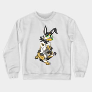 Bobtail BunnyCat: Calico Tabby (Black) Crewneck Sweatshirt